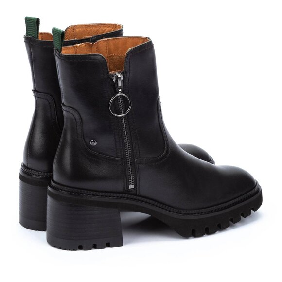 Pikolinos Valladolid Ankle Boots Size 38 7.5 8 Chunky Mid Heel Black Leather NEW - Picture 4 of 16